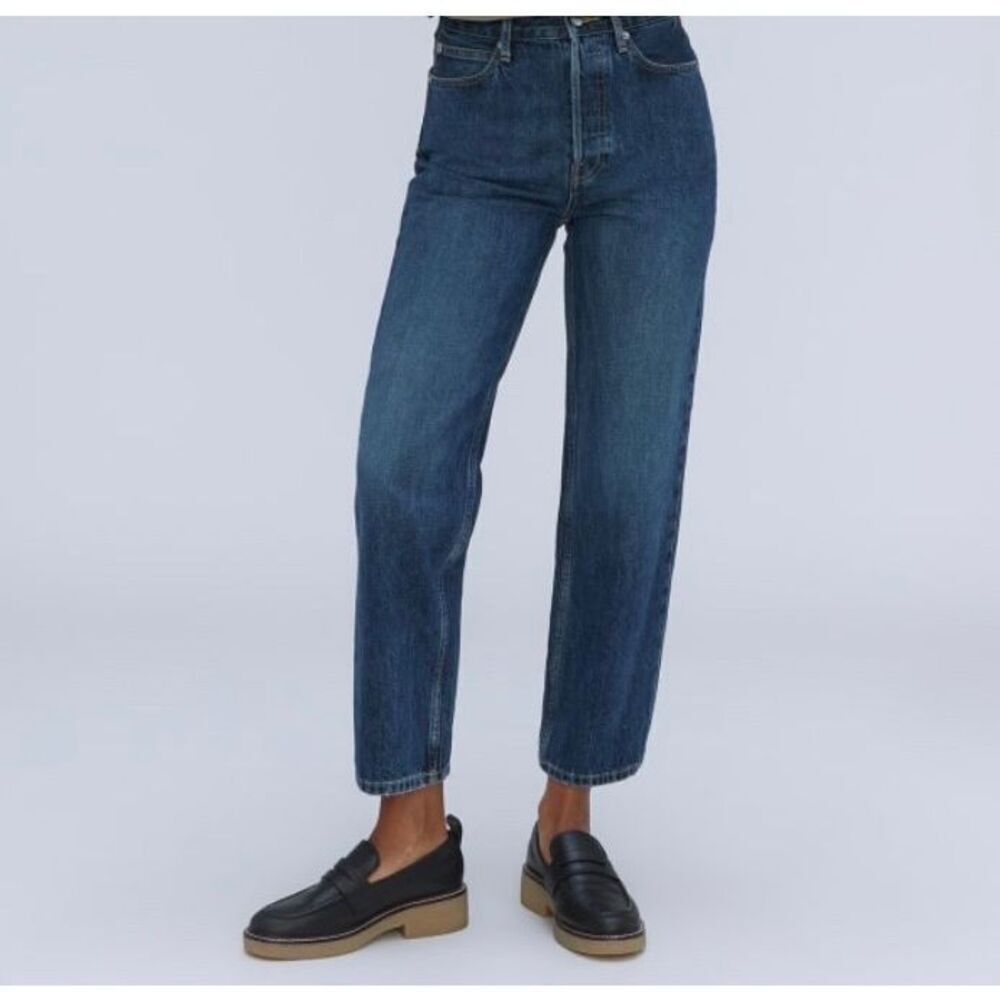 Everlane High Waist Straight Jeans Women’s Blue Denim Size 27 Reg Minimalist EUC